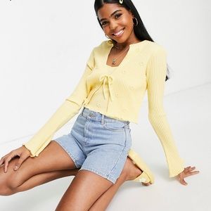 ASOS Design Floral Stitch Cardigan and Tank Set